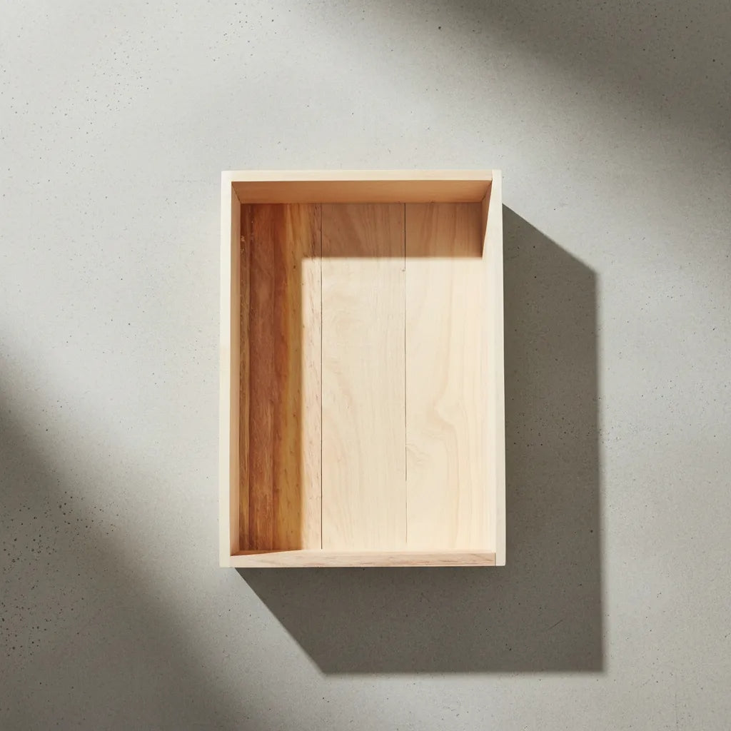 Caja De Pino Crudo Para Decoraciones Y Arreglos De 33x23x8cm