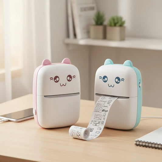 MINI IMPRESORA TÉRMICA EN FORMA DE GATO RECARGABLE USB