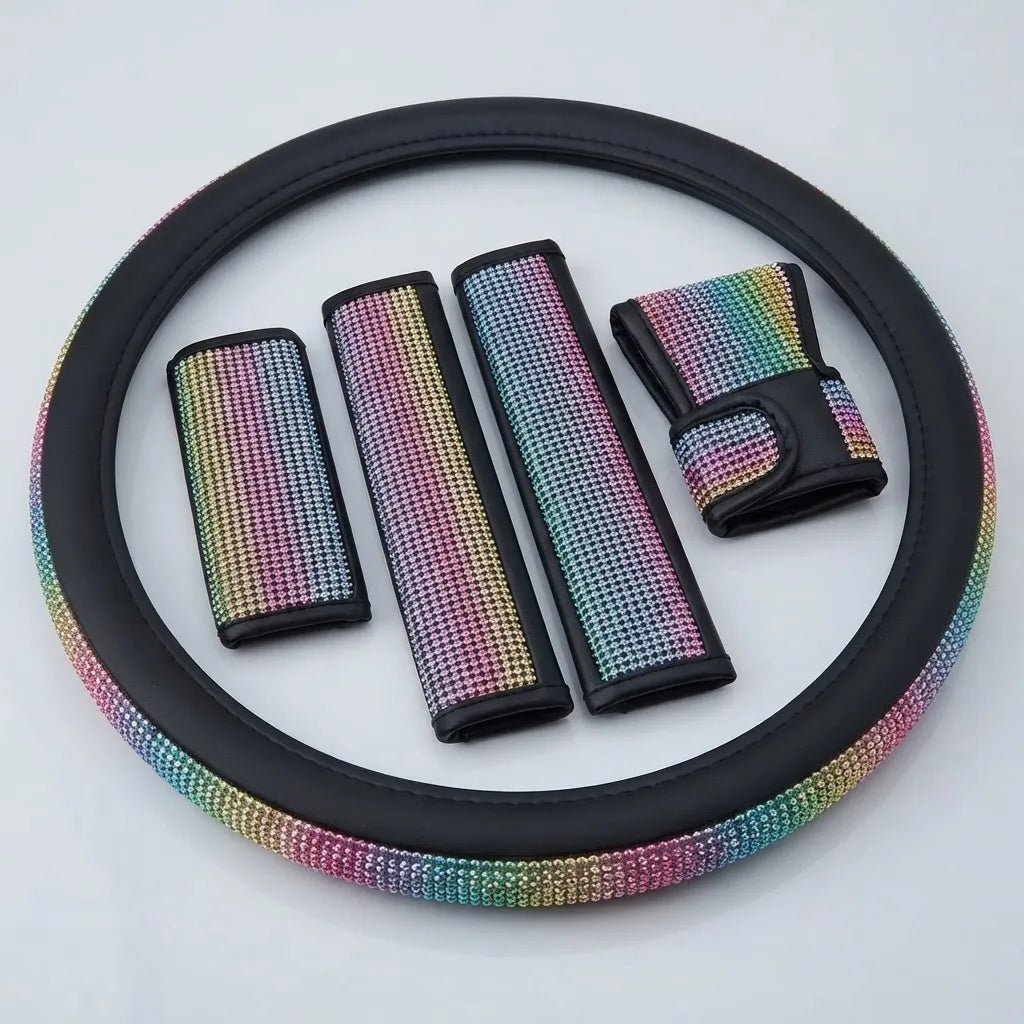 Kit Forro De Volante Bling Bling Negro Multicolor