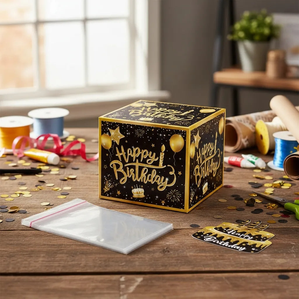 Caja De Dinero Sorpresa Happy Birthday Decorativa Fiesta