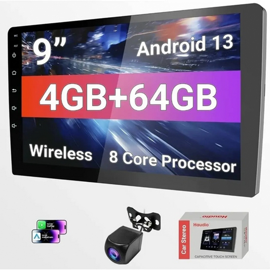 Reproductor Pantalla Android 9inch 1 Din 4+64gb + Camara De Retroceso
