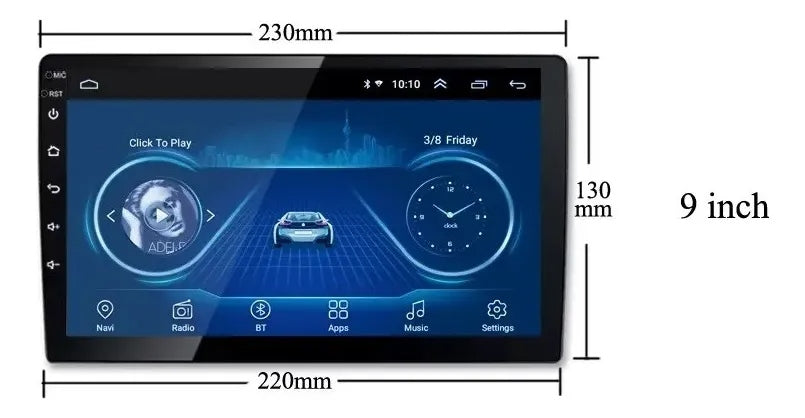 Reproductor Pioneer Android 9 Pulgadas 4+64 Gb Bluetooth Gps