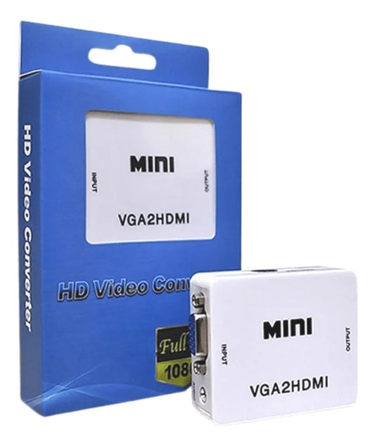 Mini Convertidor Vga A Hdmi 1080p Full Hd Audio Video Tv Pc