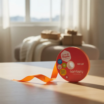 Cinta De Regalo De 15 Mm/100 Yardas Bambary