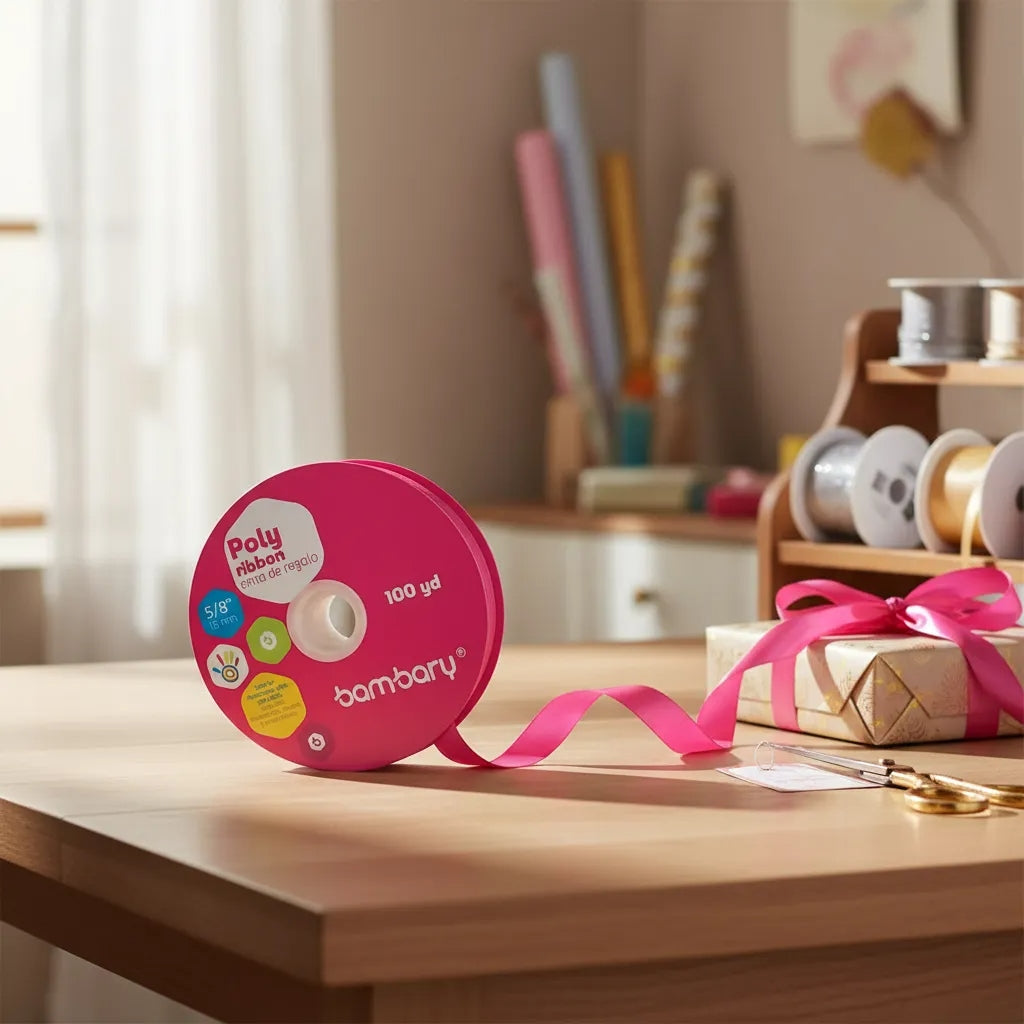 Cinta De Regalo De 15 Mm/100 Yardas Bambary