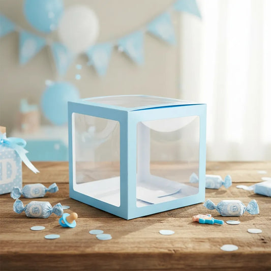 Cajas Con Visor Armables Para Bebe De 29.5x30 Cm Azul Y Rosa