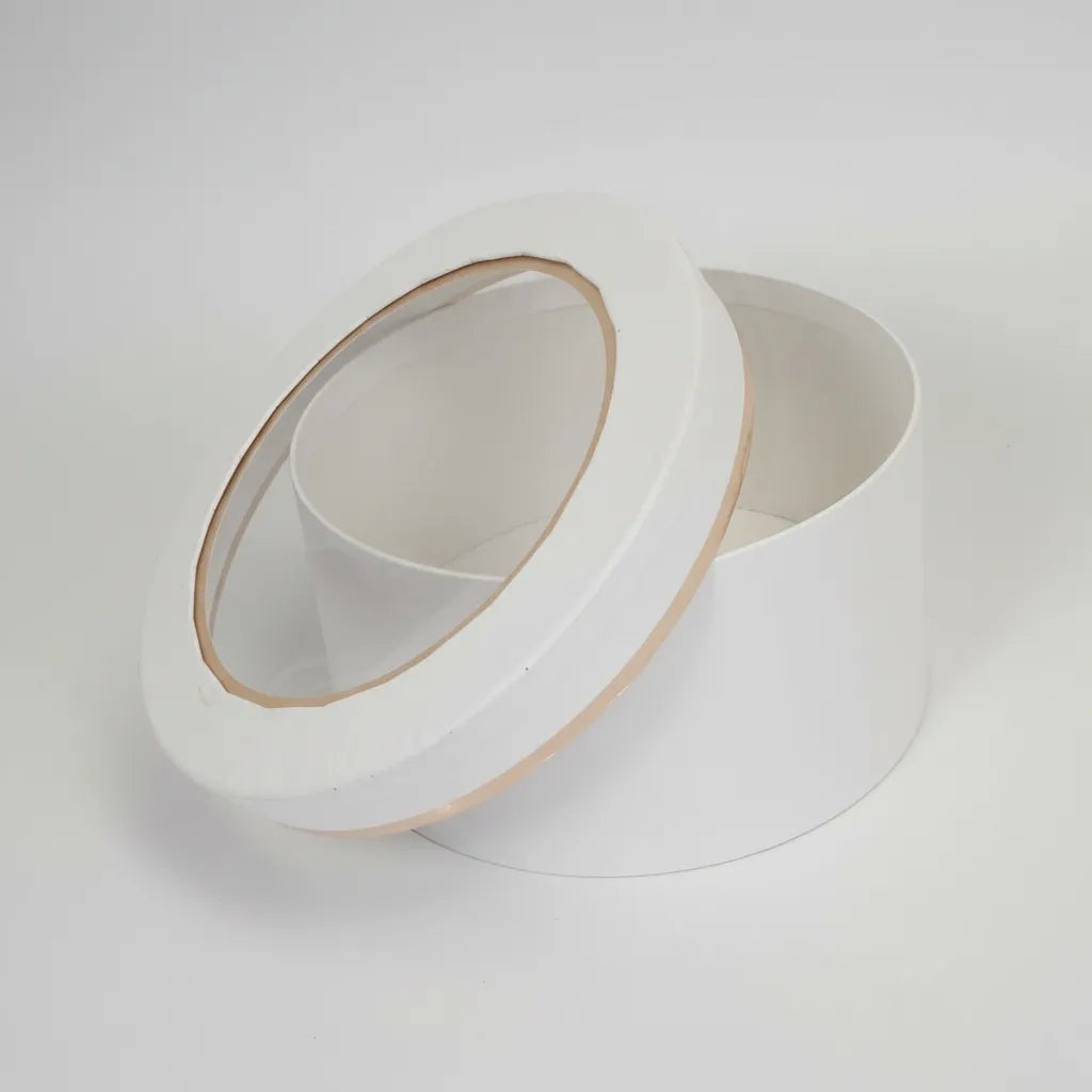 Caja De Regalo Redondo Con Tapa Transparente Elegante Cajón