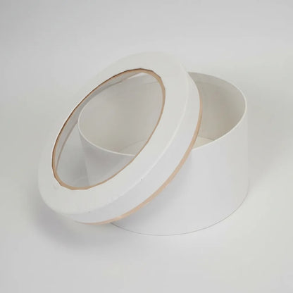 Caja De Regalo Redondo Con Tapa Transparente Elegante Cajón