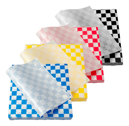 Papel Anti Grasa Cuadro Amarillo /blanco 30x30cm X 100 Und.