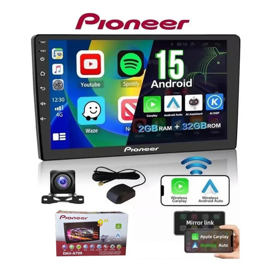 Reproductor Pioneer Android 9 Pulgadas 4+64 Gb Bluetooth Gps