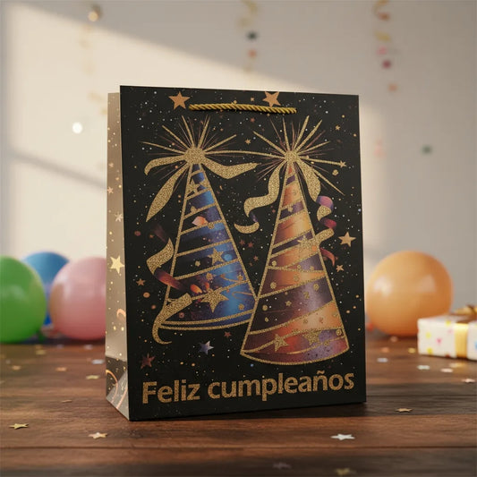 Bolsa De Regalo Glamour Feliz Cumpleaños 30x12x40