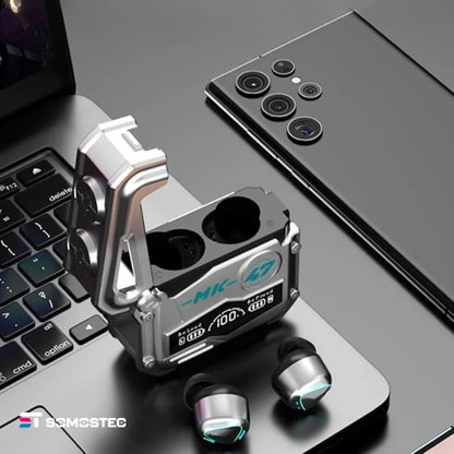 Audifonos Inalambricos Mk47 Bluetooth Plateado In-ear 5.4