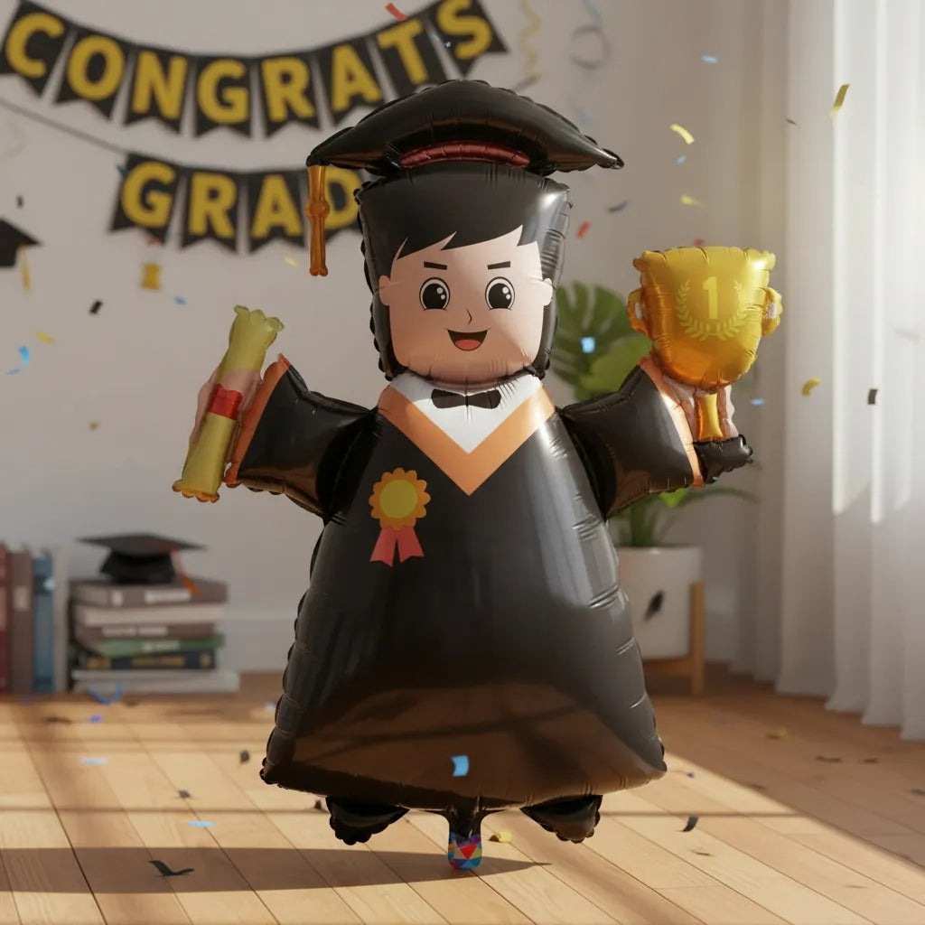 Globo Metalizado 14 Pulgadas De Graduación Cuerpo Completo