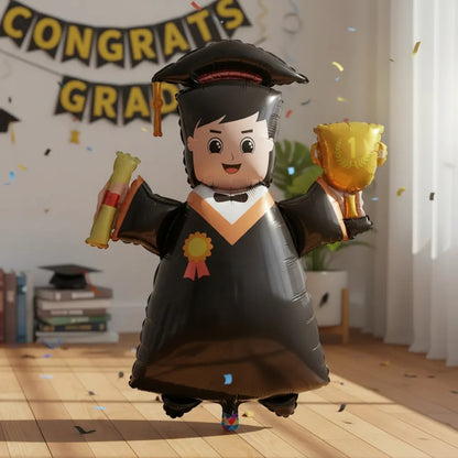 Globo Metalizado 14 Pulgadas De Graduación Cuerpo Completo