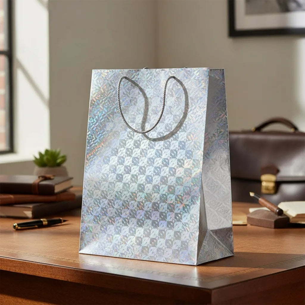 Bolsa De Regalo Holográfica Extra Grande De 40x30centimetros