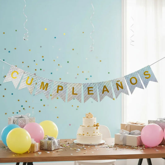 Banderines Feliz Cumpleaños Efecto Puntos Fiestas / Arreglos