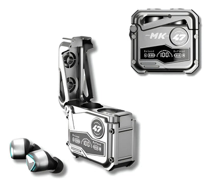 Audifonos Inalambricos Mk47 Bluetooth Plateado In-ear 5.4