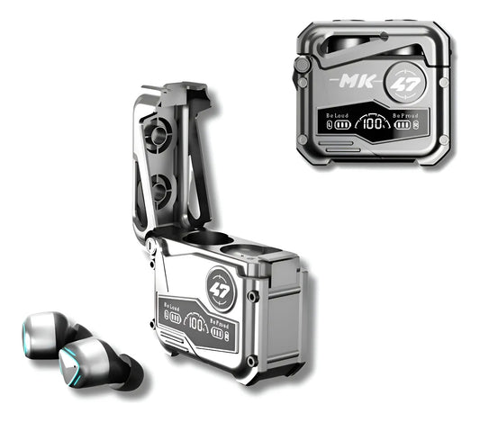 Audifonos Inalambricos Mk47 Bluetooth Plateado In-ear 5.4