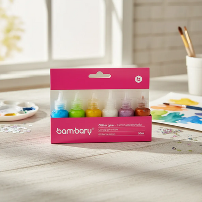 Kit De Goma Escarchada Perlado De 6 Unidades X 20 Ml C/u