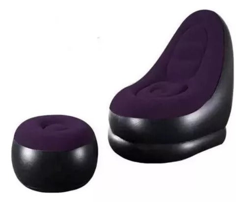 SILLON SOFAS PUFF INFLABLE CON REPOSA PIES DE DESCANSO