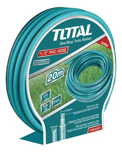 MANGUERA DE RIEGO AGUA EN PVC TOTAL 1/2" DE 20M