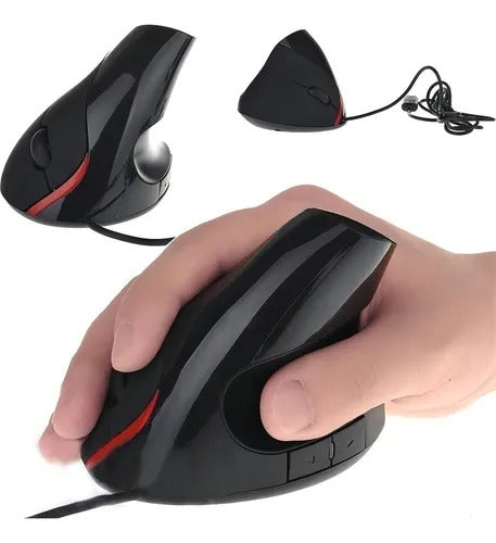 Mouse Ergonómico Vertical Alámbrico Óptico USB Computadora