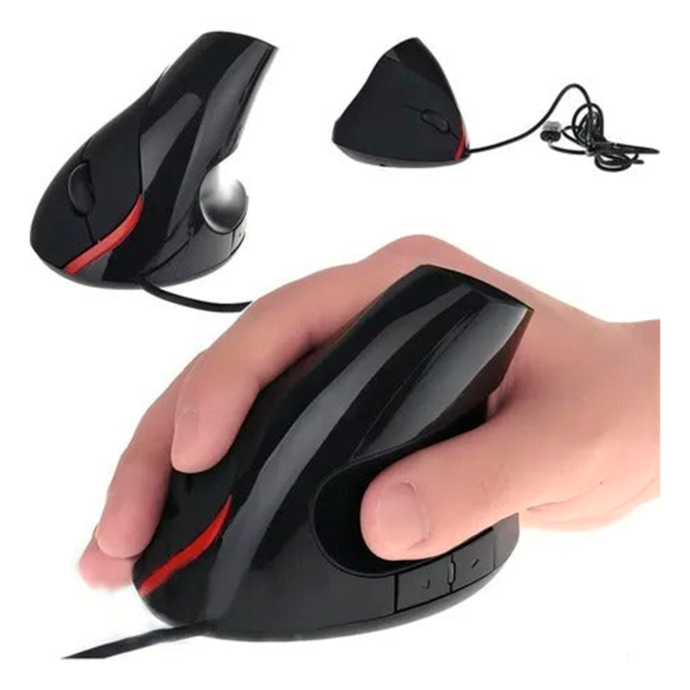 Mouse Ergonómico Vertical Alámbrico Óptico USB Computadora