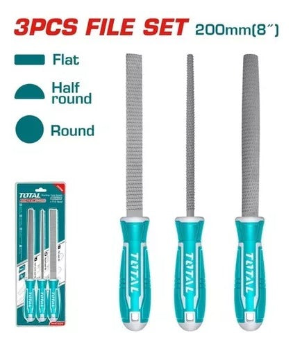 JUEGO DE LIMAS PARA MADERA DE 8" - 200mm TOTAL TOOLS