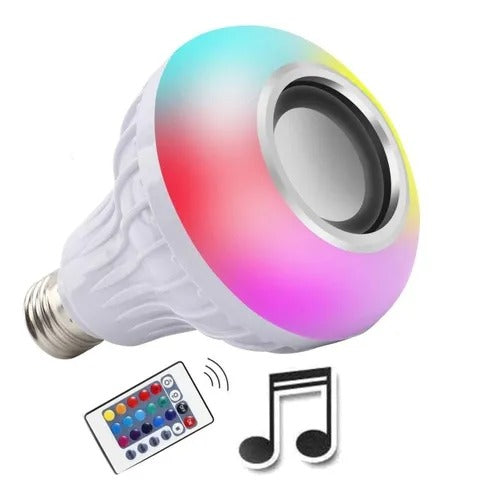 Bombillo RGB Con Corneta Música Bluetooth + Control LED