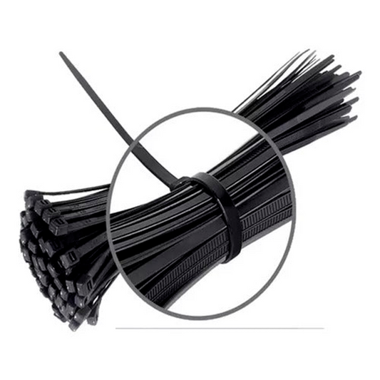 PAQUETE 100 UNIDADES DE TIRRAJES PRECINTOS DE AMARRE 5X200MM NYLON
