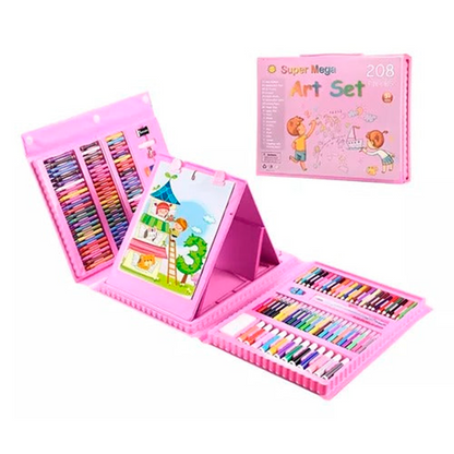 SET DE COLORES JUEGO DE 208 PIEZAS CREYONES ACUARELAS
