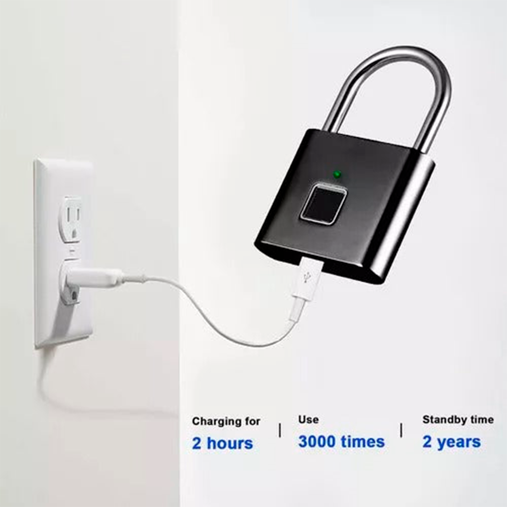 CANDADO INTELIGENTE BIOMÉTRICO USB A PRUEBA DE AGUA