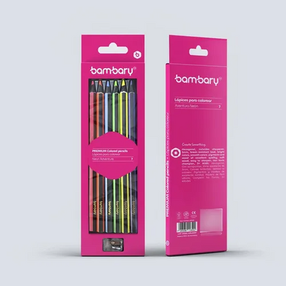 Lápices De Colores Neón Hexagonal De 7 X 3 Mm De 6 Und.