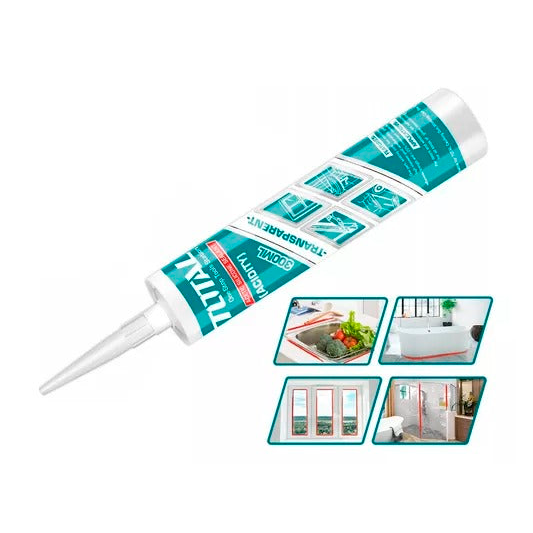 SILICON SELLANTE ACETICO TRANSPARENTE TOTAL TOOLS
