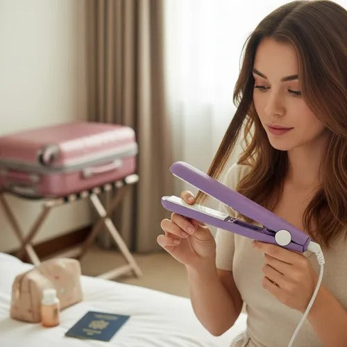 Mini Plancha Portátil De Cerámica Alisador De Cabello Viaje