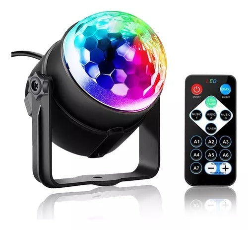 LAMPARA LED DISCO PARTY CON CONTROL MULTICOLOR 110V