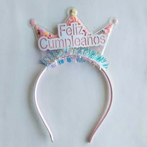 CINTILLOS DECORATIVOS FELIZ CUMPLEAÑOS PLASTICOS