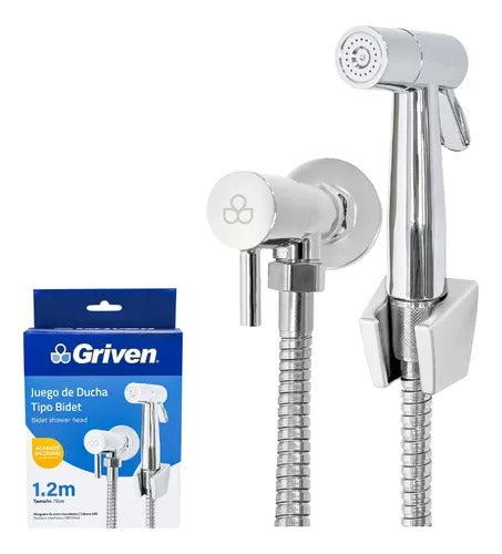 Ducha Teléfono Griven Cromada Inoxidable 1,2 Metros Bidet