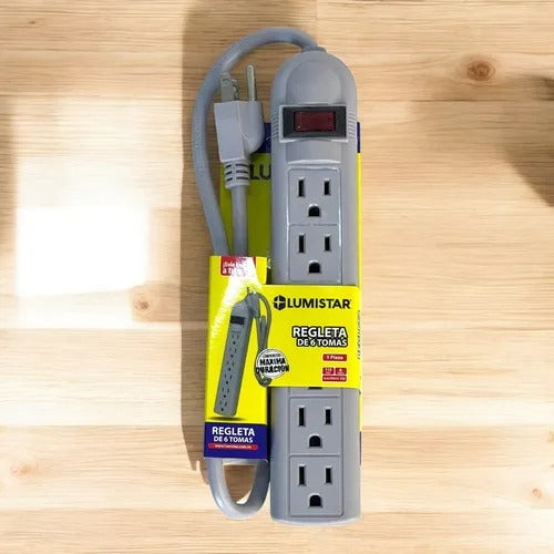 Regleta Eléctrica Lumistar Ovalada De 6 Tomas 110V
