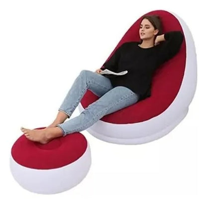 SILLON SOFAS PUFF INFLABLE CON REPOSA PIES DE DESCANSO