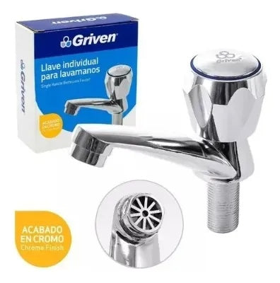 Llave Metálica Individual Pomo Para Lavamanos Griven