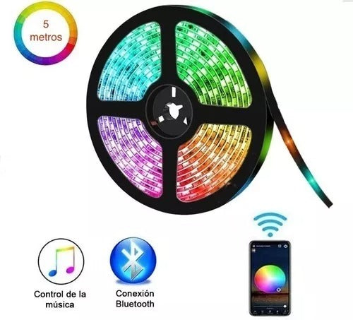 CINTAS LED MULTICOLOR BLUETOOTH DE 5 METROS DECORATIVAS