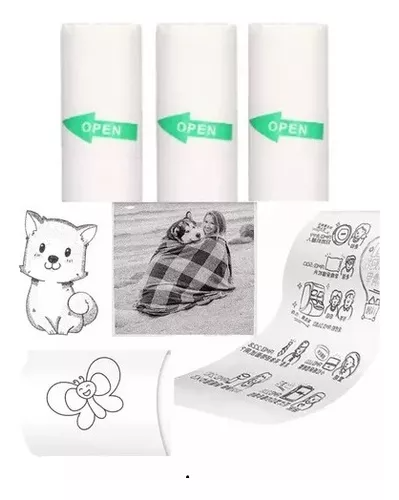 Rollos Papel Térmico Autoadhesivo Para Mini Impresora Térmica