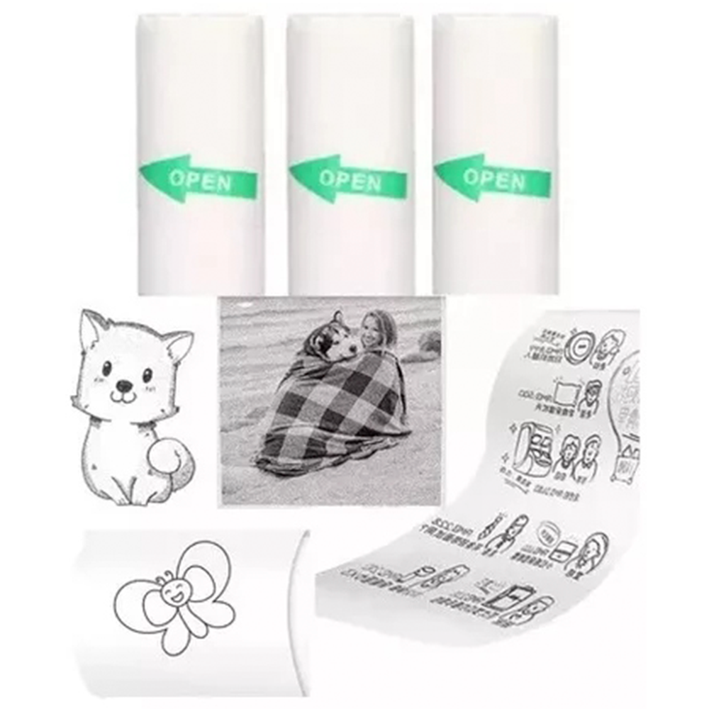 Rollos Papel Térmico Autoadhesivo Para Mini Impresora Térmica