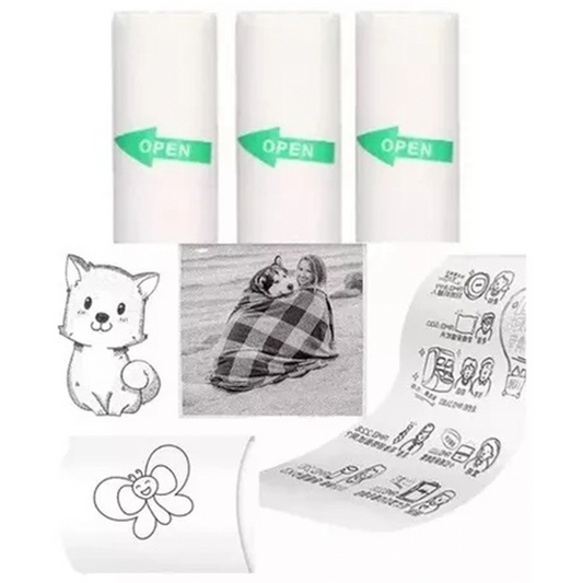 Rollos Papel Térmico Autoadhesivo Para Mini Impresora Térmica