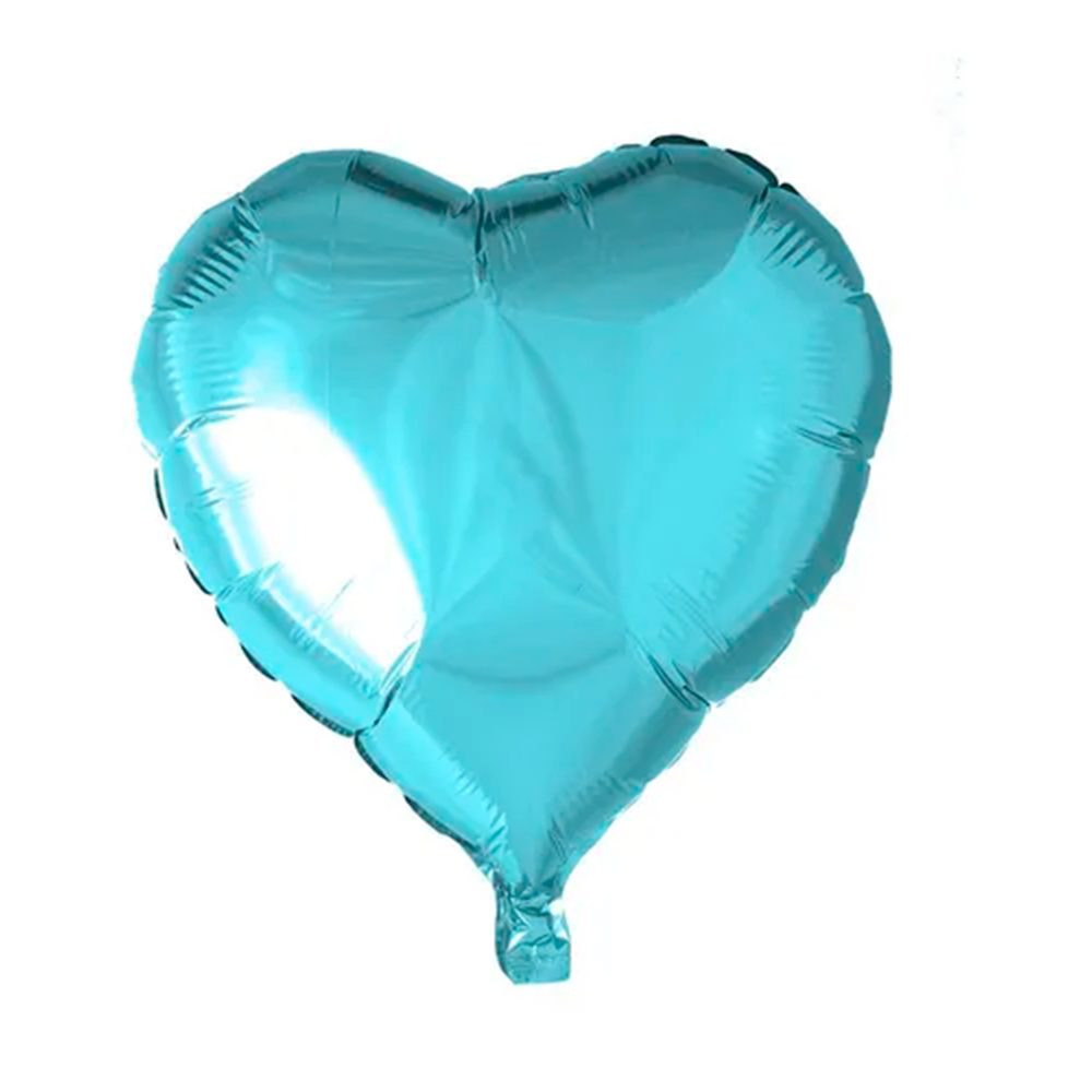 GLOBO METALIZADO CORAZON LISO 18 INCH AZUL