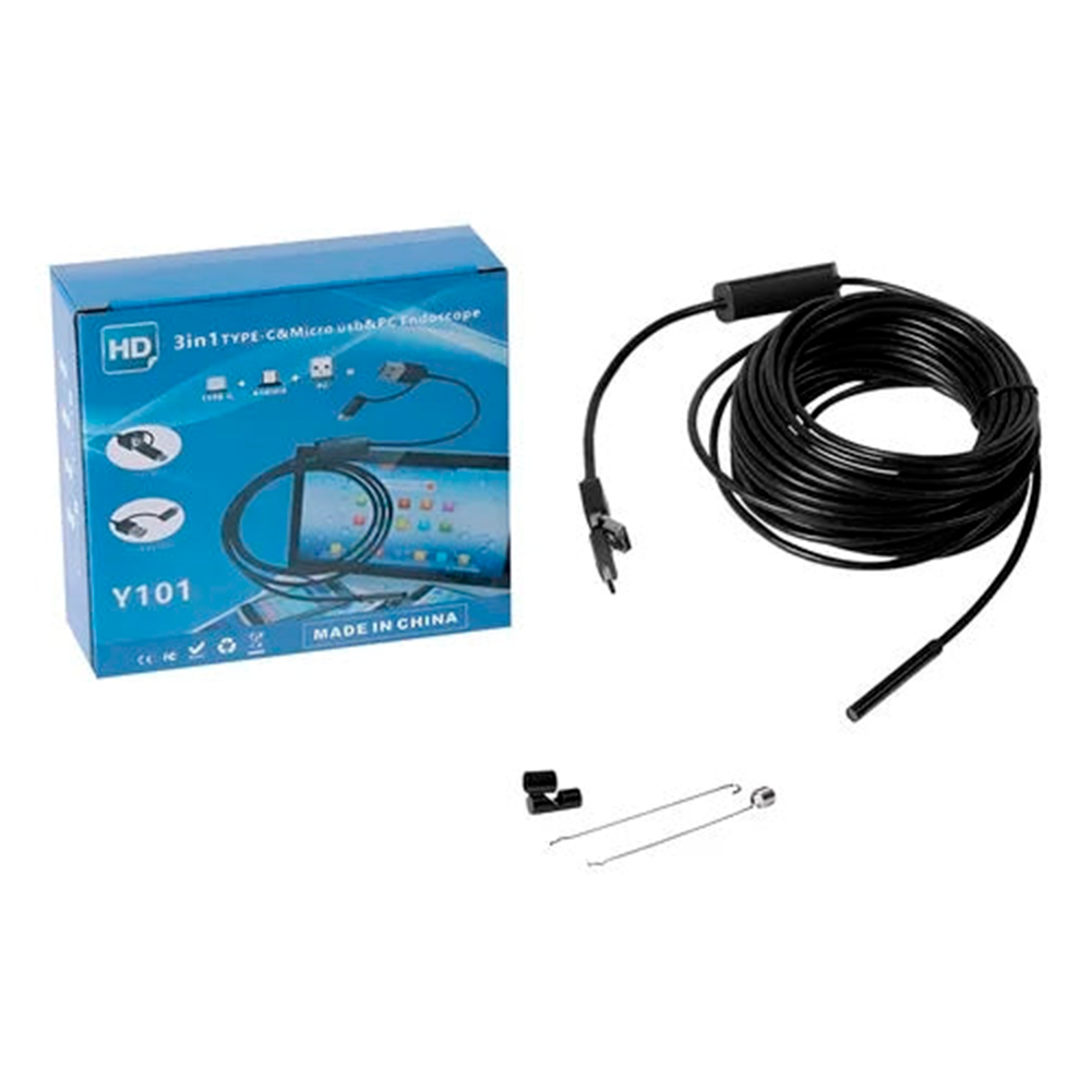 Cámara Endoscópica 1 Metro 3 En 1 Micro Usb Tipo C Flexible