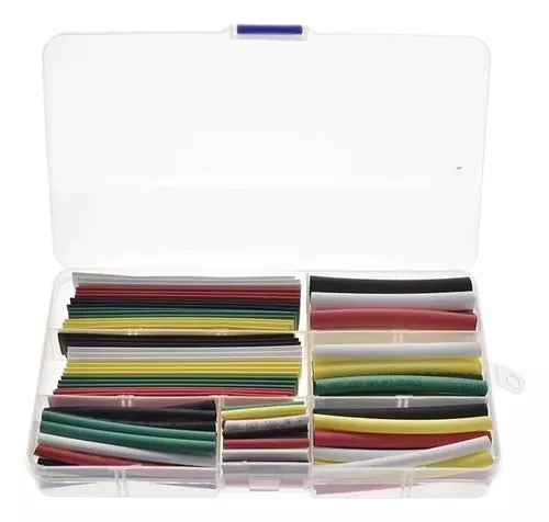 Caja Termo Encogible 140 Piezas Tamaño Largo Colores Cables