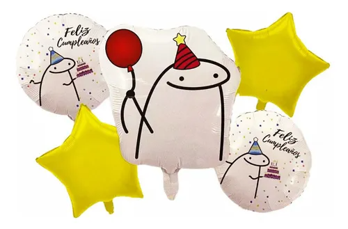 SET DE GLOBOS 5 PCS FLORK MEME