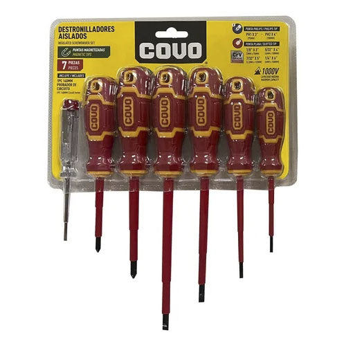 Juego Destornilladores Profesional Para Electricistas Aislados 1000v Dieléctrico 7 Piezas